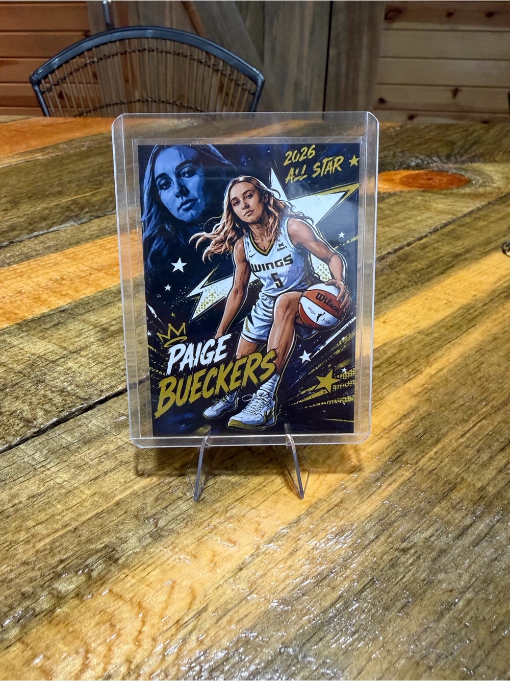 Paige Bueckers 2026 All-Star Basketball Custom Card - Black & Gold Artwork
